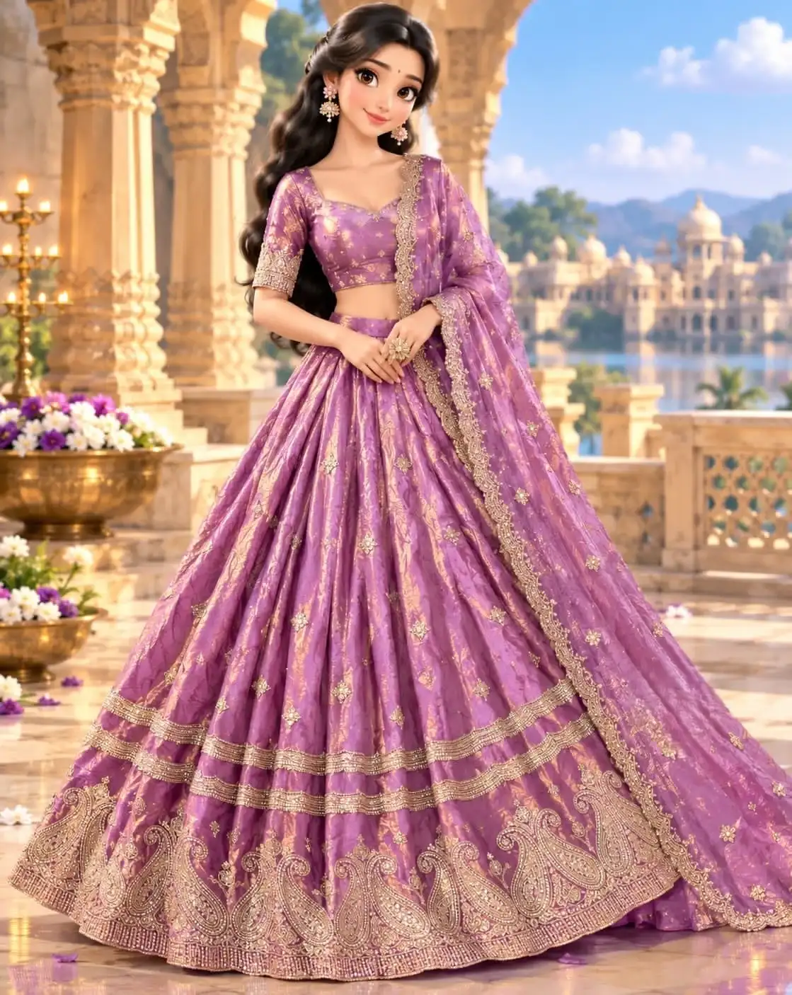 Premium Space Silk Dhassera Special Lehenga Set